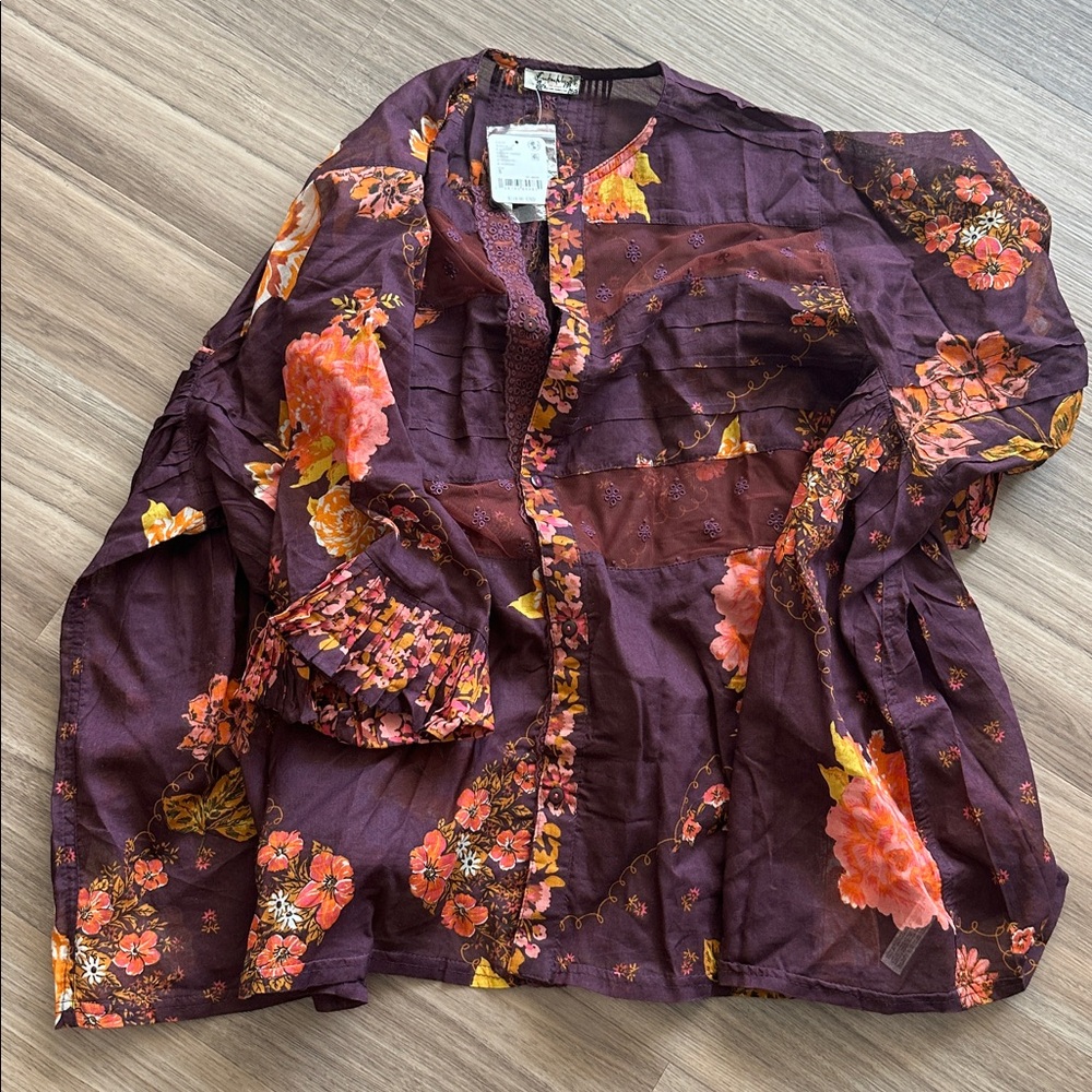 Free people hey lover Floral Sheer intimate top - Picture 4 of 4